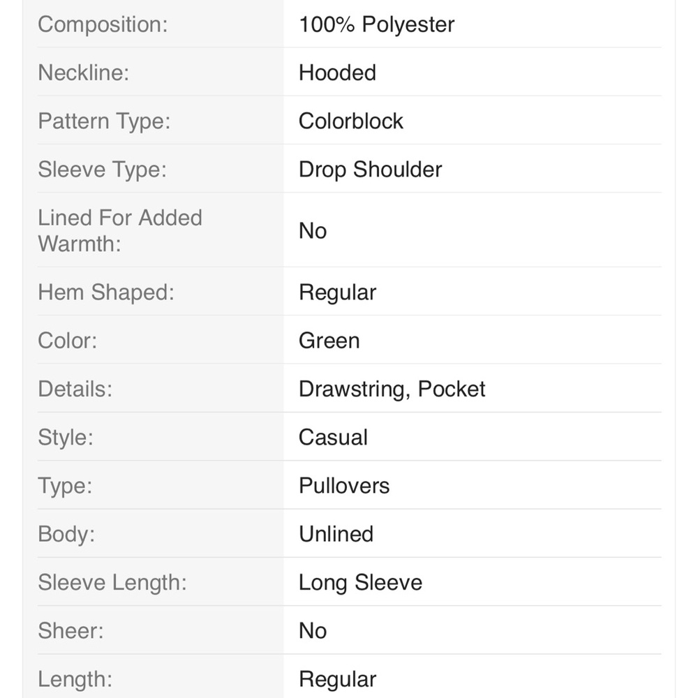 SHEIN Green and Black Colorblock Hoodie - Picture 6 of 6